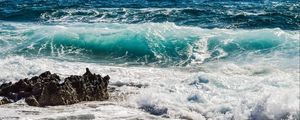 Превью обои море, прибой, пена, берег