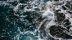 Превью обои море, прибой, пена, волны