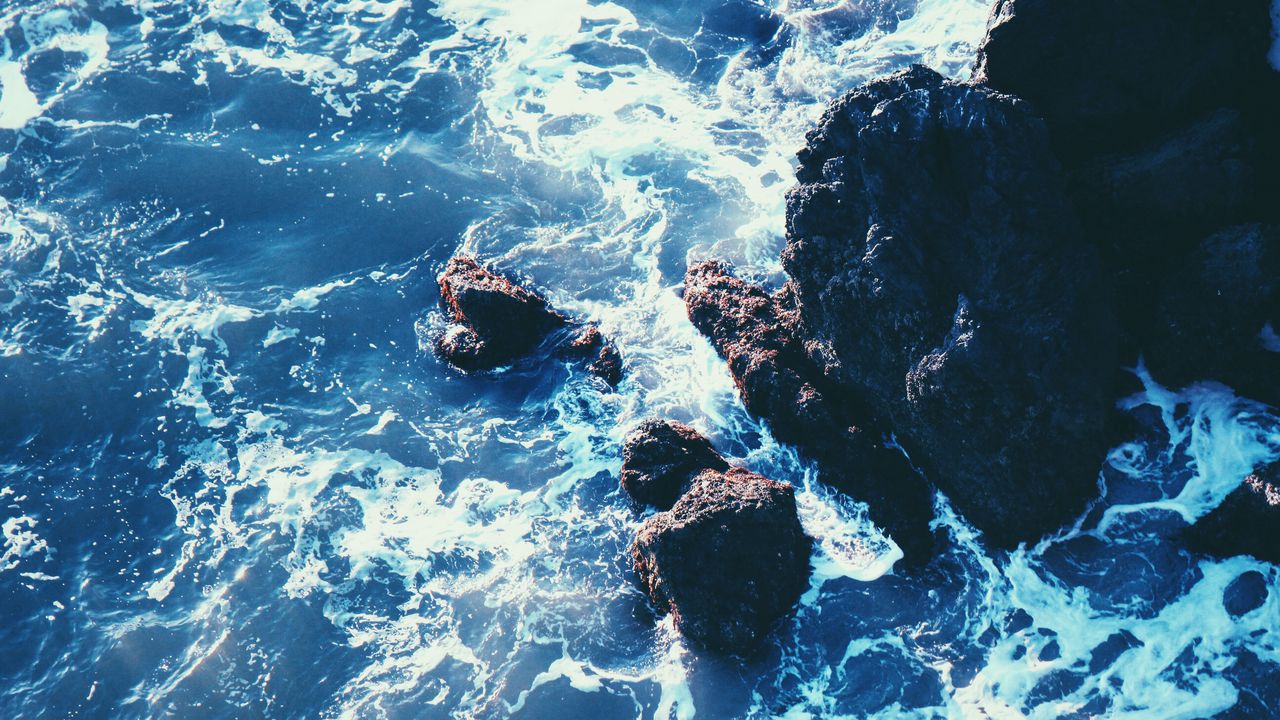 Обои море, прибой, рифы, камни