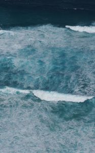 Превью обои море, природа, волны, пена, синий
