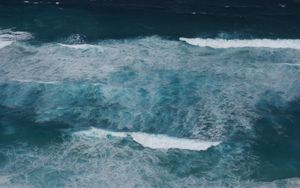 Превью обои море, природа, волны, пена, синий