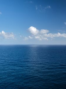 Превью обои море, рябь, горизонт, облака, небо