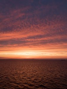 Превью обои море, рябь, горизонт, небо, закат