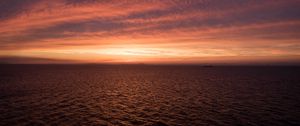 Превью обои море, рябь, горизонт, небо, закат