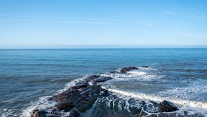 Превью обои море, риф, пена, природа