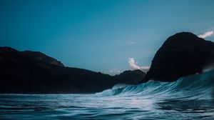 Превью обои море, скалы, прибой