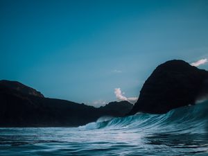 Превью обои море, скалы, прибой
