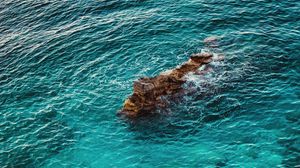 Превью обои море, скалы, вид сверху, вода, побережье