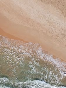 Превью обои море, вид сверху, побережье, пляж