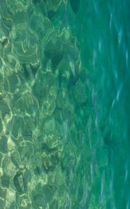 Превью обои море, вода, дно, камни, блики, природа