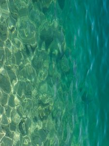 Превью обои море, вода, дно, камни, блики, природа