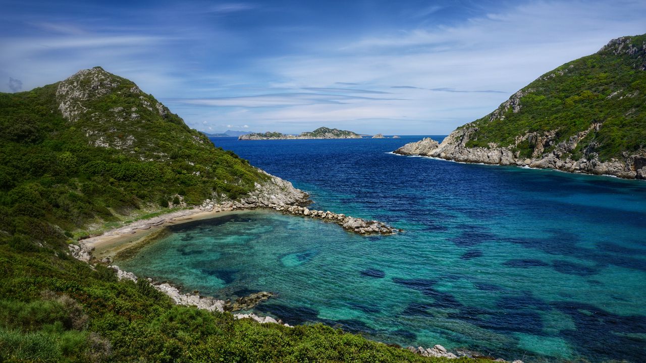 Обои море, вода, остров, пейзаж