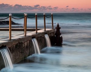 Превью обои море, вода, течение, небо