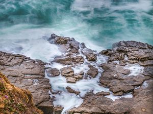 Превью обои море, вода, волны, скалы