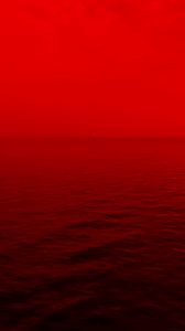 Превью обои море, вода, волны, туман, красный