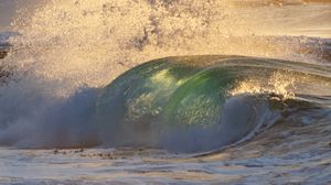 Превью обои море, волна, брызги, вода