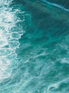Превью обои море, волна, поверхность, вода, синий, бирюзовый