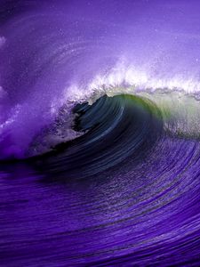 Превью обои море, волна, природа, фиолетовый