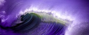Превью обои море, волна, природа, фиолетовый