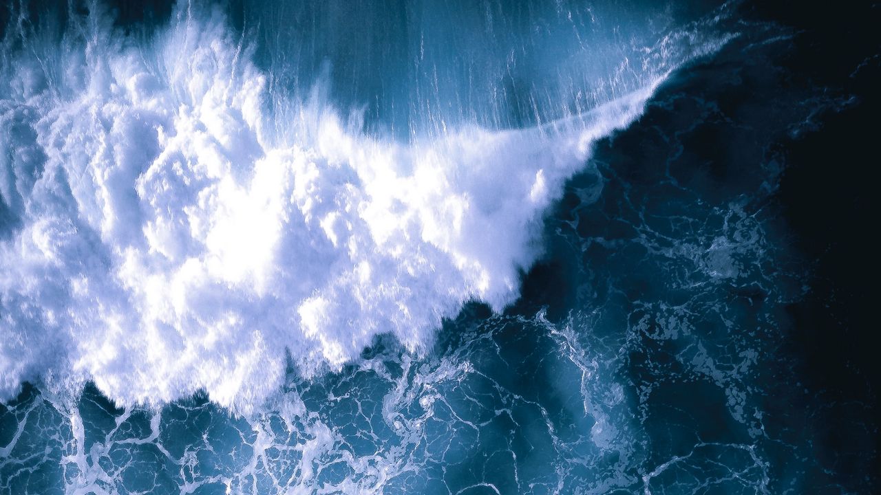 Обои море, волна, вид сверху, вода