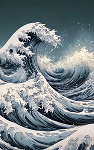 Превью обои море, волны, арт, брызги