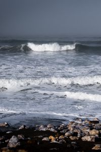 Превью обои море, волны, берег, галька