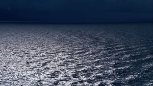 Превью обои море, волны, блики, рябь, ночь