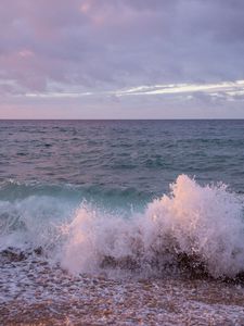 Превью обои море, волны, брызги, вода, всплеск, берег