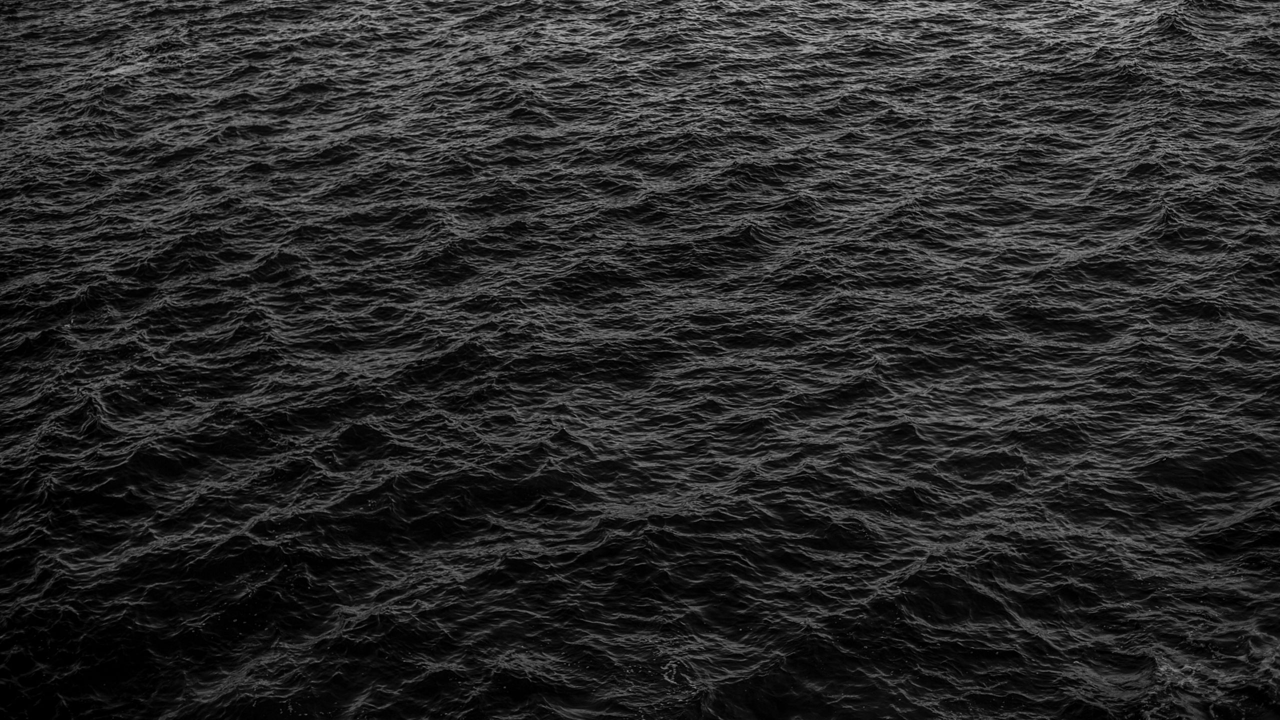 2560x1440 Обои море, волны, черный, поверхность, вода