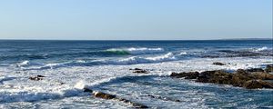 Превью обои море, волны, пена, рифы, природа