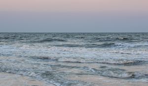Превью обои море, волны, пляж, луна, отражение