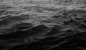 Превью обои море, волны, темный, вода, фон