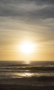 Превью обои море, волны, закат, горизонт, природа
