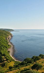 Превью обои море, возвышенность, небо