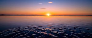 Превью обои море, закат, горизонт, темный, природа