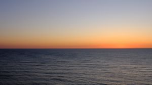 Превью обои море, закат, горизонт, рябь
