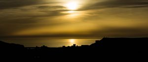 Превью обои море, закат, горизонт, природа