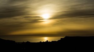 Превью обои море, закат, горизонт, природа