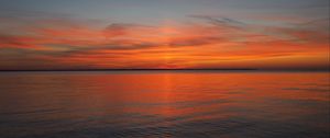 Превью обои море, закат, горизонт, пейзаж