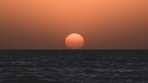 Превью обои море, закат, волны, вода, сумерки
