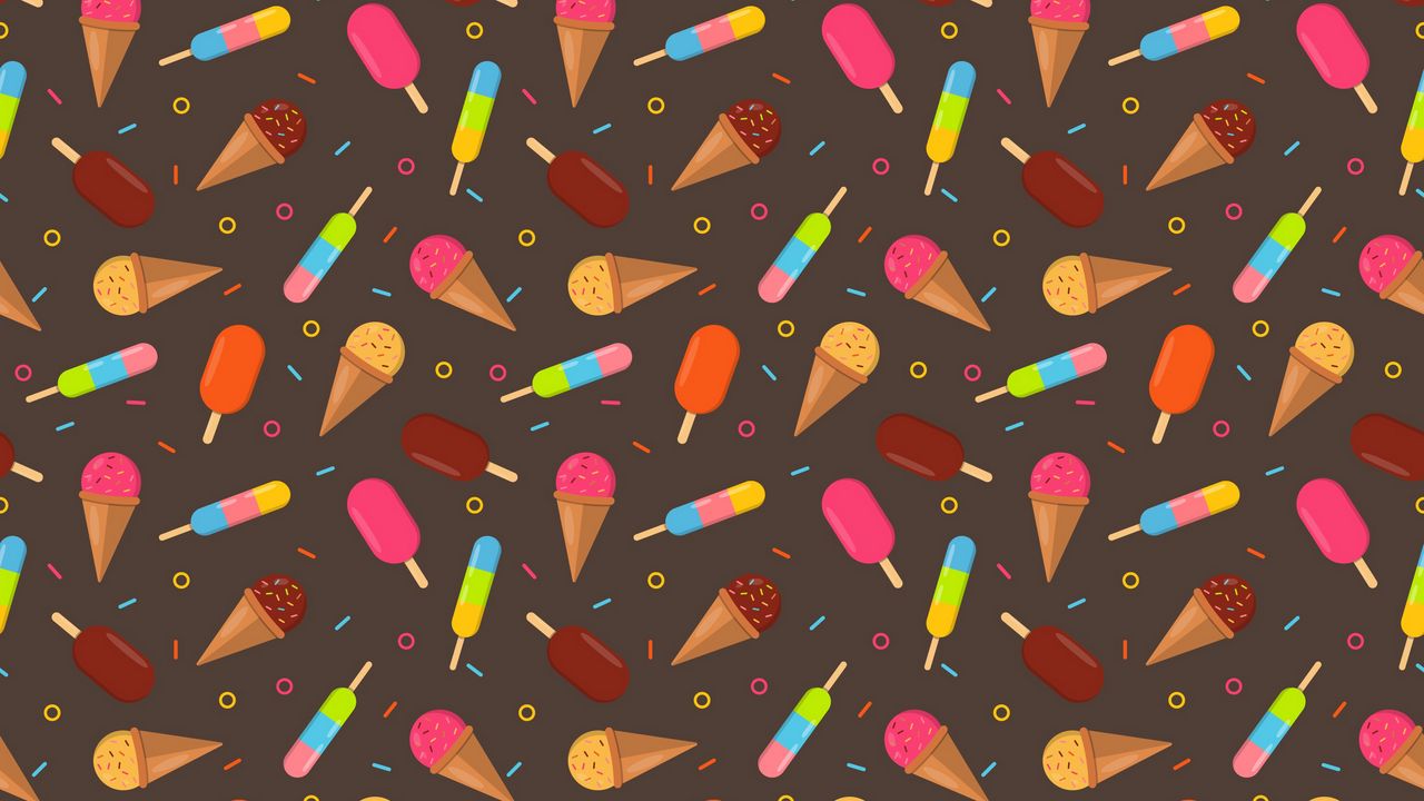 Обои мороженое, разноцветный, узоры, текстура