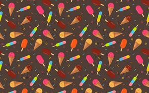 Превью обои мороженое, разноцветный, узоры, текстура