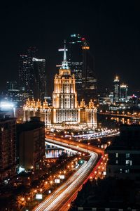 Превью обои москва, россия, ночной город, архитектура