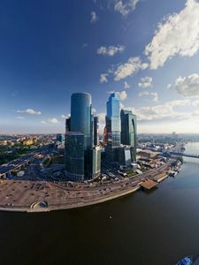 Превью обои москва сити, москва, здания, небоскребы, мост