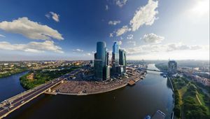 Превью обои москва сити, москва, здания, небоскребы, мост