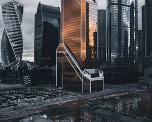 Превью обои москва-сити, небоскребы, архитектура, москва, россия