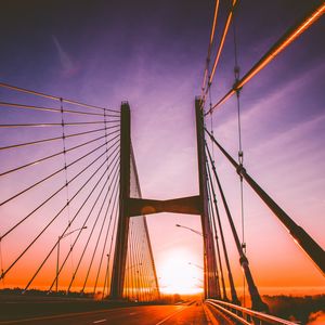 Превью обои мост, архитектура, закат