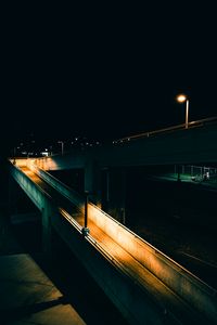 Превью обои мост, фонарь, ночь, темный