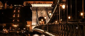Превью обои мост, фонари, арка, архитектура, темный
