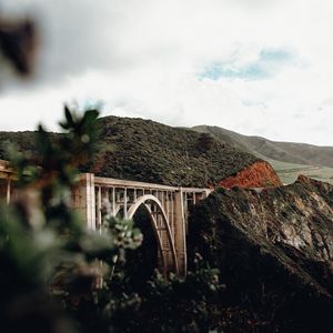 Превью обои мост, горы, холмы, природа, монтерей, калифорния